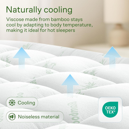 OEKO-TEX 100% Bamboo Cooling Mattress Topper