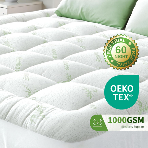 OEKO-TEX 100% Bamboo Cooling Mattress Topper